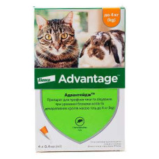 Advantage (Адвантейдж) by Elanco - Протипаразитарні краплі Адвантейдж від бліх для котів і кролів (1 піпетка)