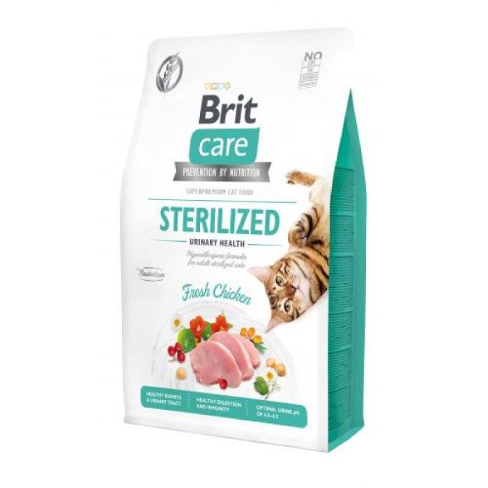 Brit Care Cat Grain-Free Sterilized Urinary Health - Сухий беззерновий корм з куркою для дорослих стерилізованих котів