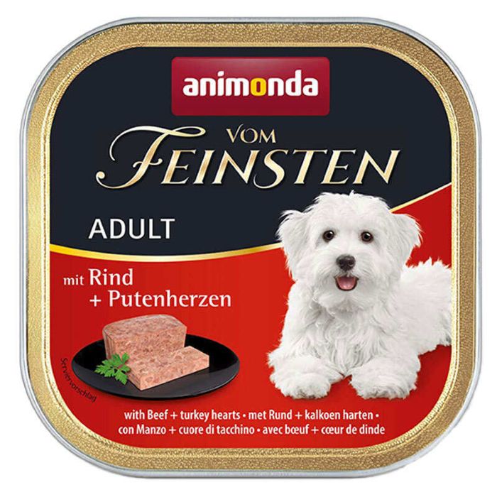 Animonda (Анімонда) Vom Feinsten Adult with Beef Turkey hearts – Консервований корм з яловичиною та індичкою для собак (паштет)