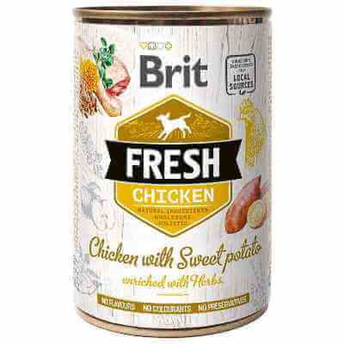 Brit (Брит) Fresh Chicken & Sweet Potato - Консервы с курицей и бататом для собак
