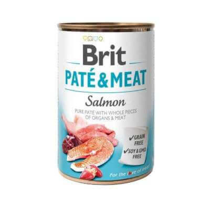 Brit (Бріт) PATE and MEAT Salmon - Консервований корм з лососем для собак