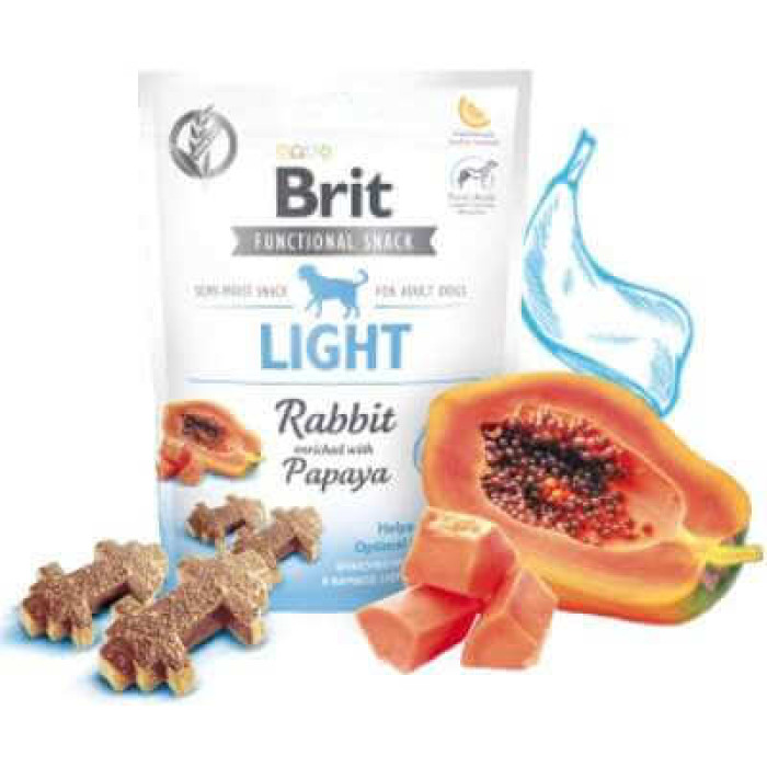 Brit Care (Бріт Кеа) Dog Functional Snack Light Rabbit – Функціональні ласощі з кроликом і папаєю для дорослих собак всіх порід