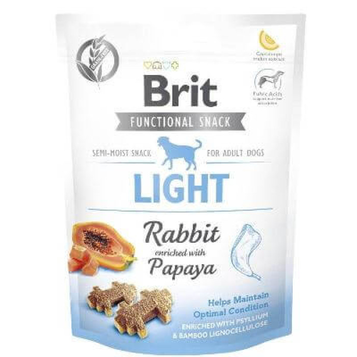 Brit Care (Бріт Кеа) Dog Functional Snack Light Rabbit – Функціональні ласощі з кроликом і папаєю для дорослих собак всіх порід