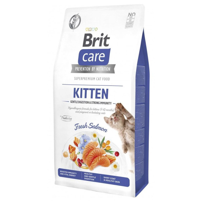 Brit Care Cat Grain Free Kitten Gentle Digestion Strong Immunity для кошенят для міцного імунітету з лососем