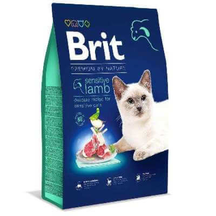 Brit Premium by Nature Cat Sensitive Lamb - Сухий корм з ягням для дорослих котів з чутливим травленням