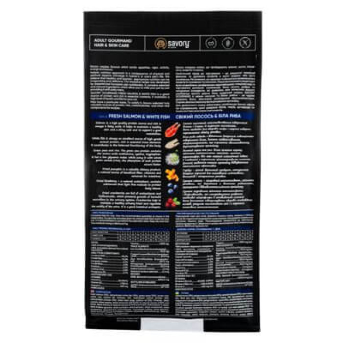 Savory Adult Cat Gourmand Fresh Salmon and White Fish for adult cats with fresh salmon and white fish