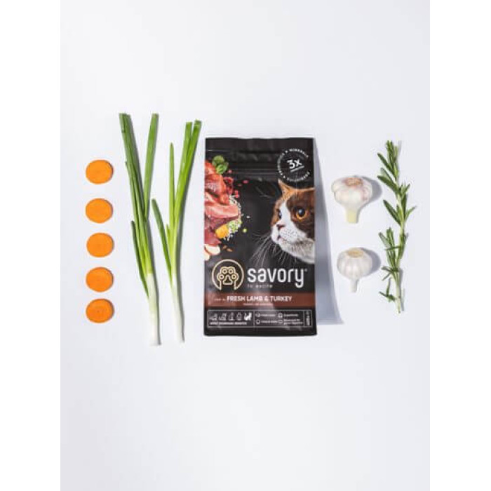Savory Adult Cat Sensitive Digestion Fresh Lamb and Turkey з чутливим травленням, зі свіжим ягням та індичкою