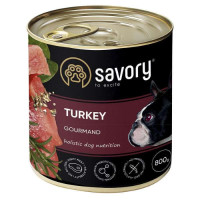 Savory Dog Gourmand Turkey - Wet food with turkey meat for adult gourmet dogs of all breeds