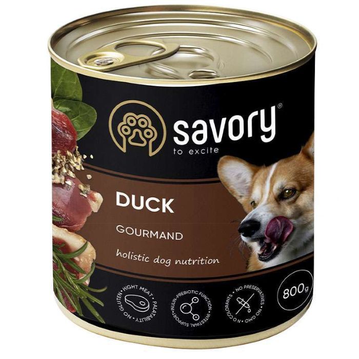 Savory Dog Gourmand Duck - Вологий корм з качкою для дорослих собак гурманів всіх порід