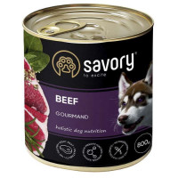 Savory Dog Gourmand Beef - Влажный корм из мяса говядины для взрослых гурманских собак
