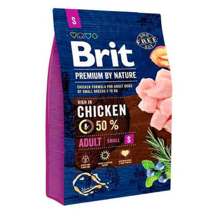 Brit Premium by Nature ADULT S - Сухой корм с курицей для взрослых собак мелких пород