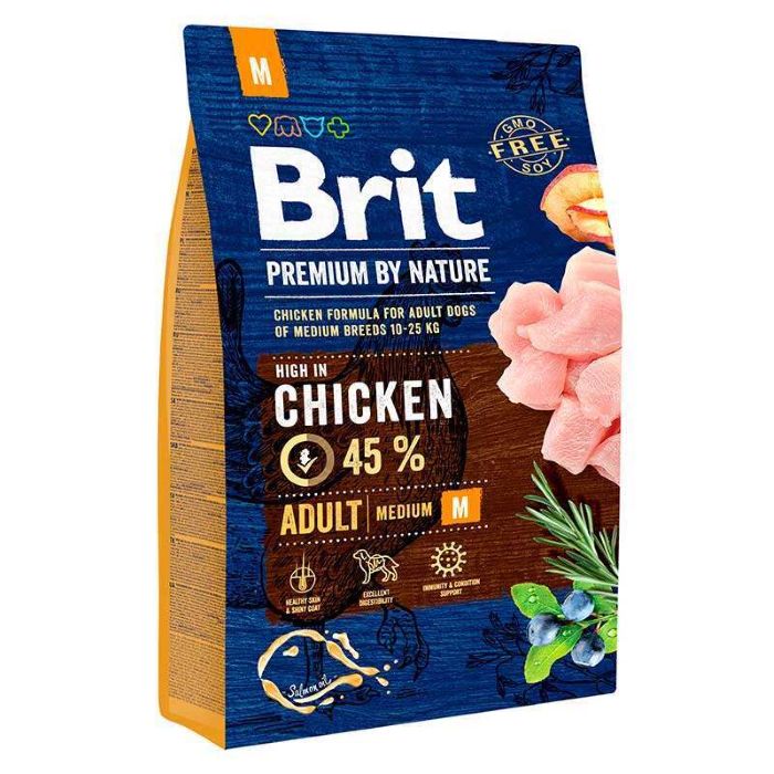 Brit Premium by Nature ADULT M – Сухой корм с курицей для взрослых собак средних пород