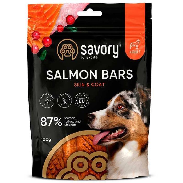 Savory Bars With Salmon - Jerky bars with salmon for dogs