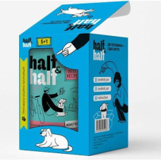 Набір вологих кормів Half and Half "5+1" для дорослих собак, шматочки з яловичиною в соусі, паучі, 6 шт*100 г