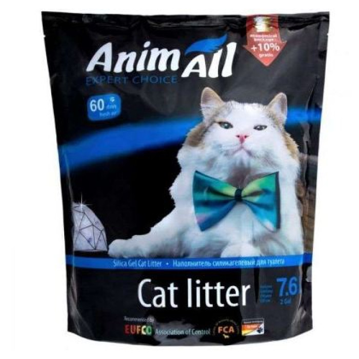 AnimAll Cat Litter Blue Aquamarine — силікагелевий наповнювач для котячого туалету