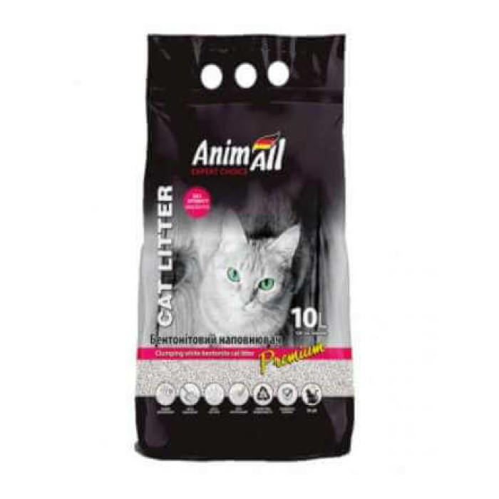 AnimAll Cat Litter Premium — білий бентонітовий наповнювач без запаху